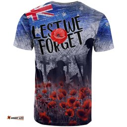 anzac day t shirts lest we forget vintage poppies
