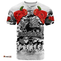 anzac day t shirt dragons army style no2