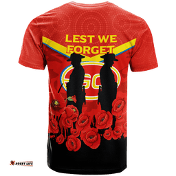 gold coast suns anzac day t shirt indigenous art