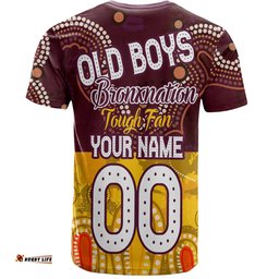 Amazing Aussie Brisbane Broncos Custom T-Shirt - Old Boys Bronxnation With Aboriginal Style T-Shirt