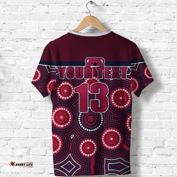 custom personalised reds rugby australian t shirt simple indigenous queensland custom text and number