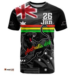 personalised nrl panthers australia day t shirt proud of our boys black