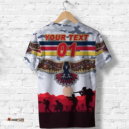 custom personalised adelaide crows anzac t shirt simple style white