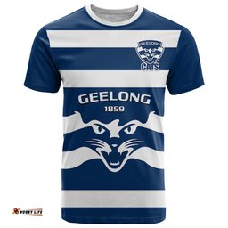 geelong football 2023 t shirt go cats navy blue sporty style