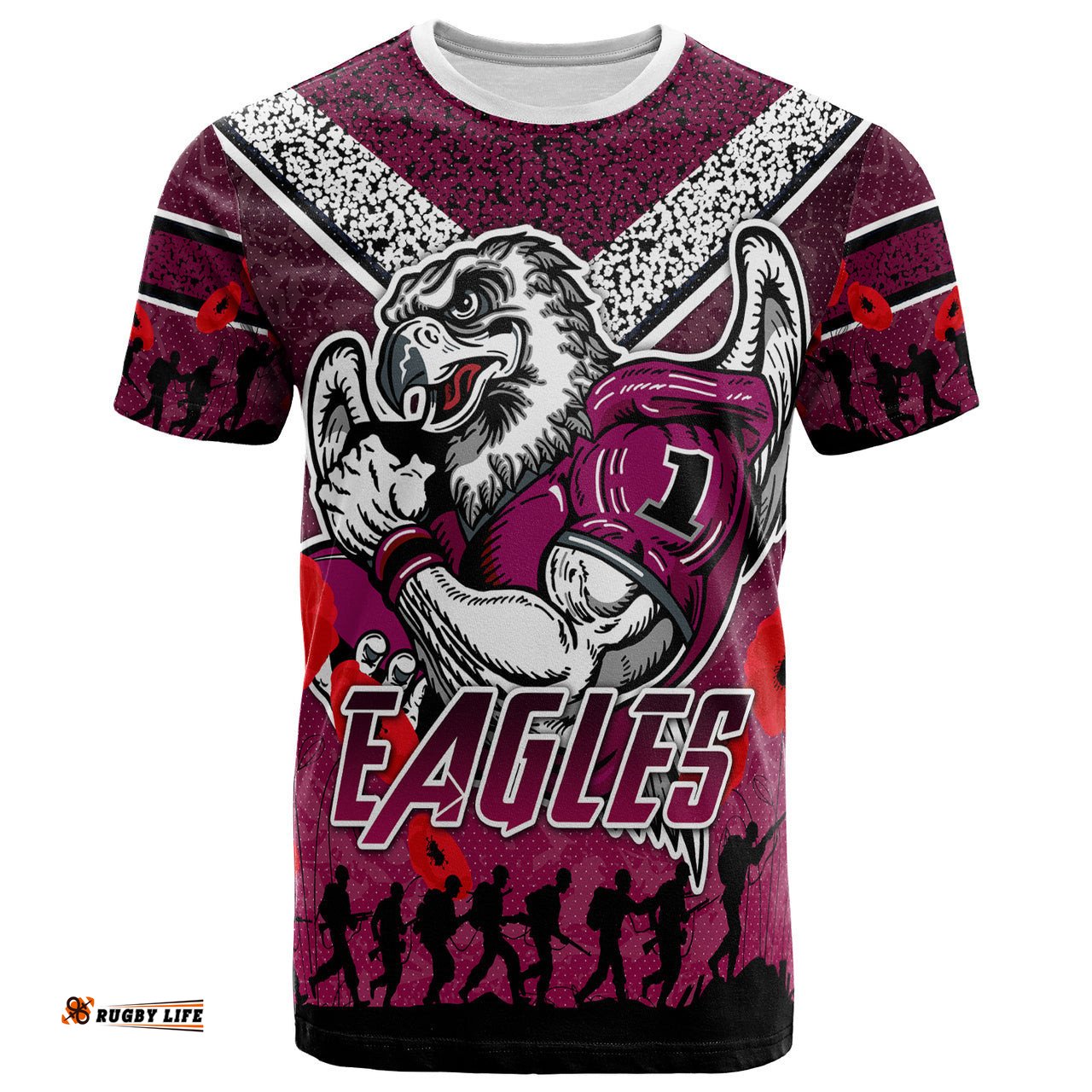 sea eagles rugby t shirt custom anzac eagles t shirt