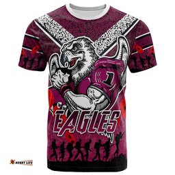 sea eagles rugby t shirt custom anzac eagles t shirt