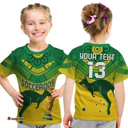 custom text and number australia soccer t shirt world cup socceroos we are champions