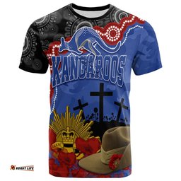 kangaroos football anzac 2023 t shirt aboriginal mix slouch hat