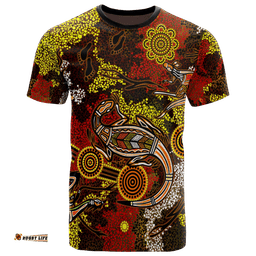 aboriginal t shirts kangaroo and lizard dot painting art