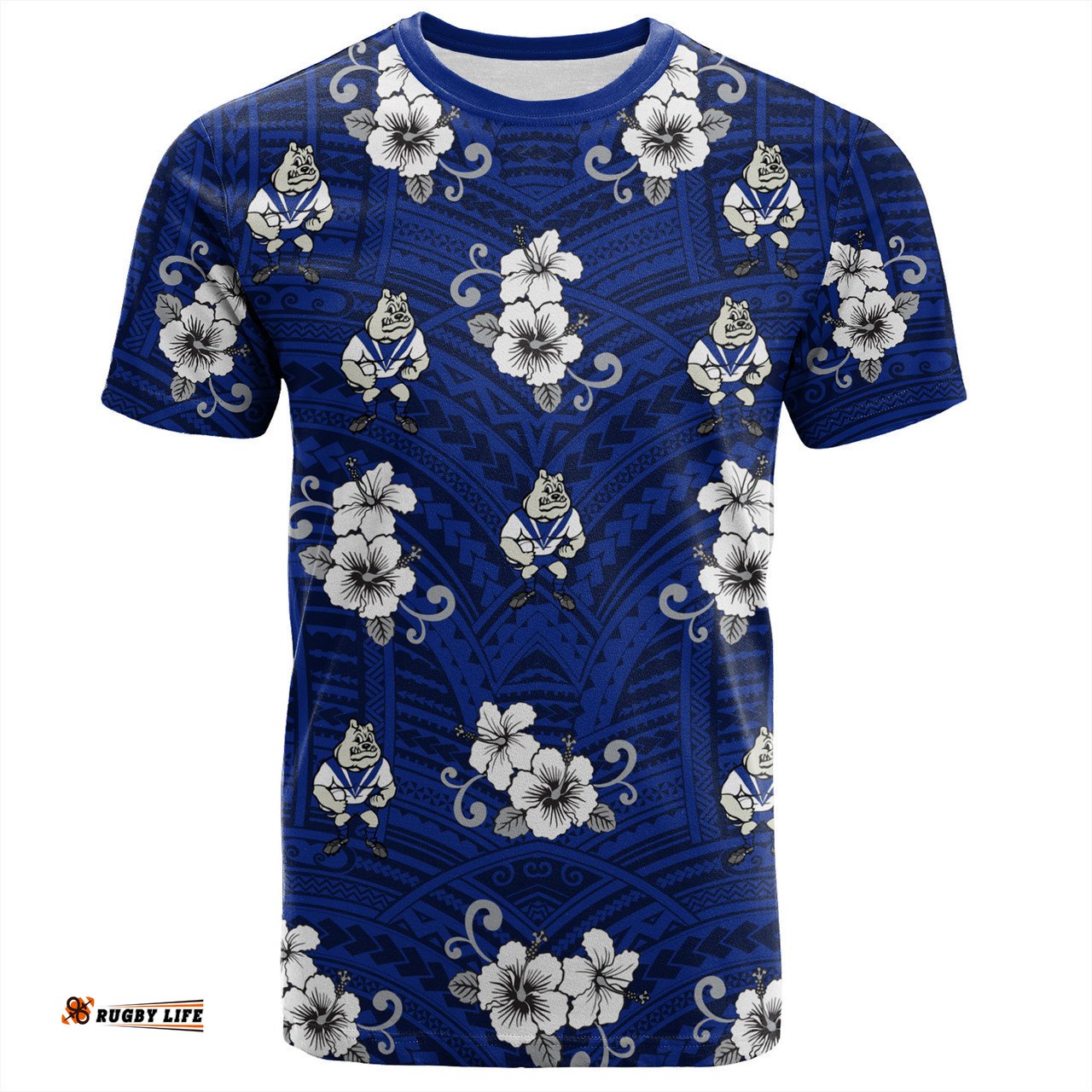 Amazing Aussie Canterbury-Bankstown Bulldogs Custom T-Shirt - Bulldogs With Maori Patterns T-Shirt