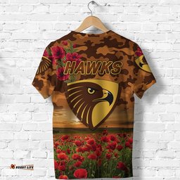 hawthorn hawks anzac t shirt poppy vibes