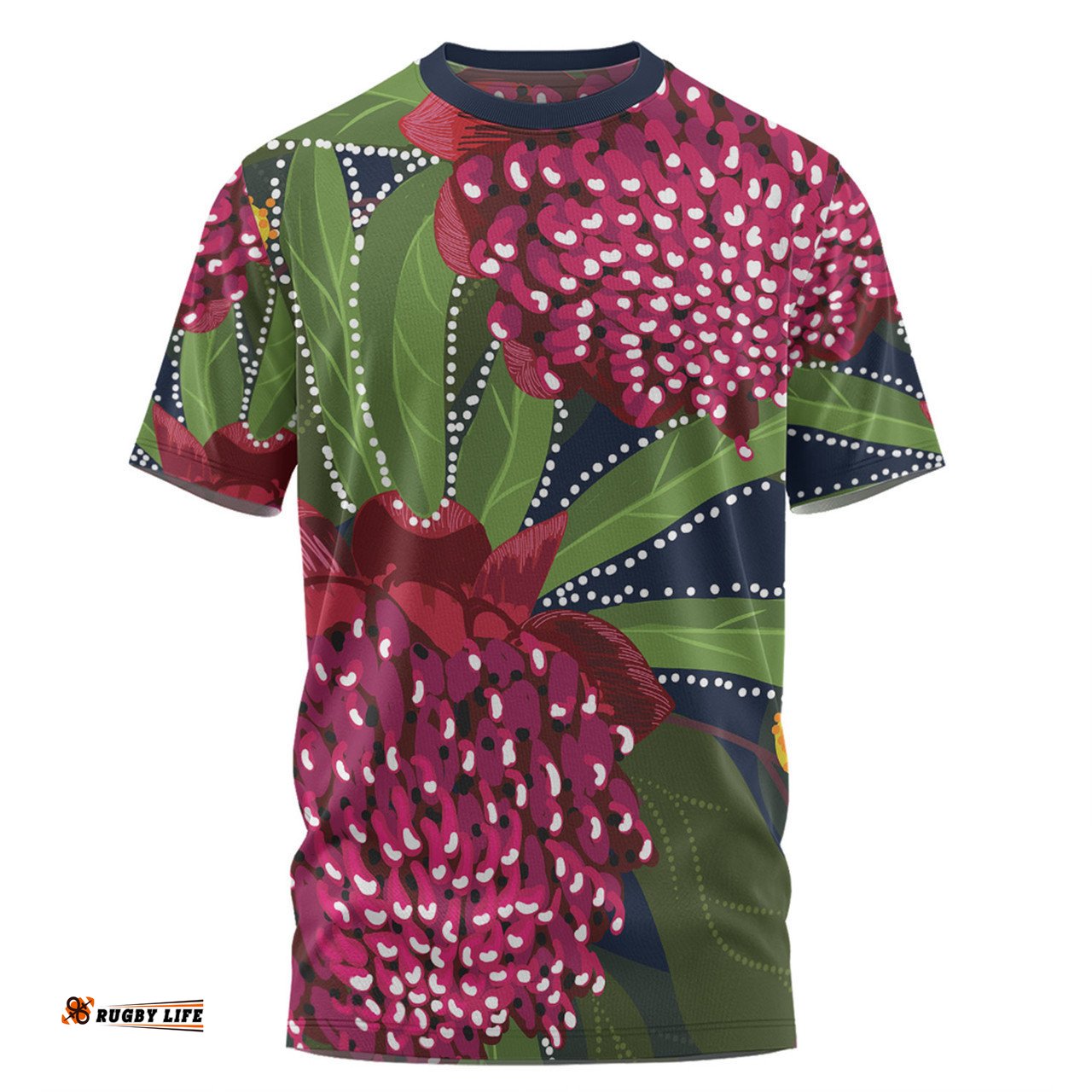 Amazing Aussie Australia Flowers Aboriginal T-shirt - Australian Waratah Flower Art T-shirt