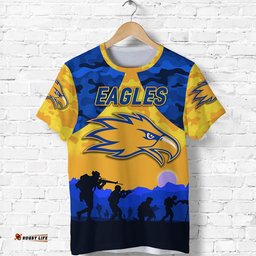 custom personalised west coast eagles anzac t shirt simple style gold