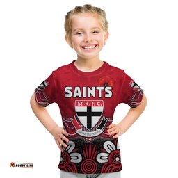 custom text and number saints anzac 2022 t shirt st kilda aboriginal remember them