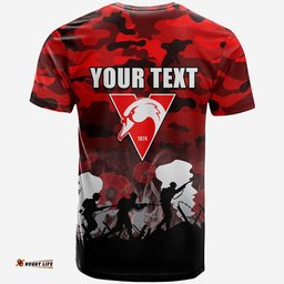custom personalised afl anzac day t shirt swans army style