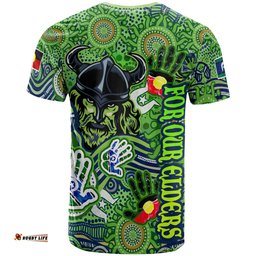 Amazing Aussie Canberra Raiders Naidoc T-shirt - Custom Canberra Raiders Naidoc Week For Our Elders Watercolour Dot Painting T-shirt