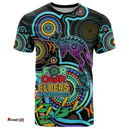 kangaroos football aboriginal art t shirt naidoc indigenous tribal