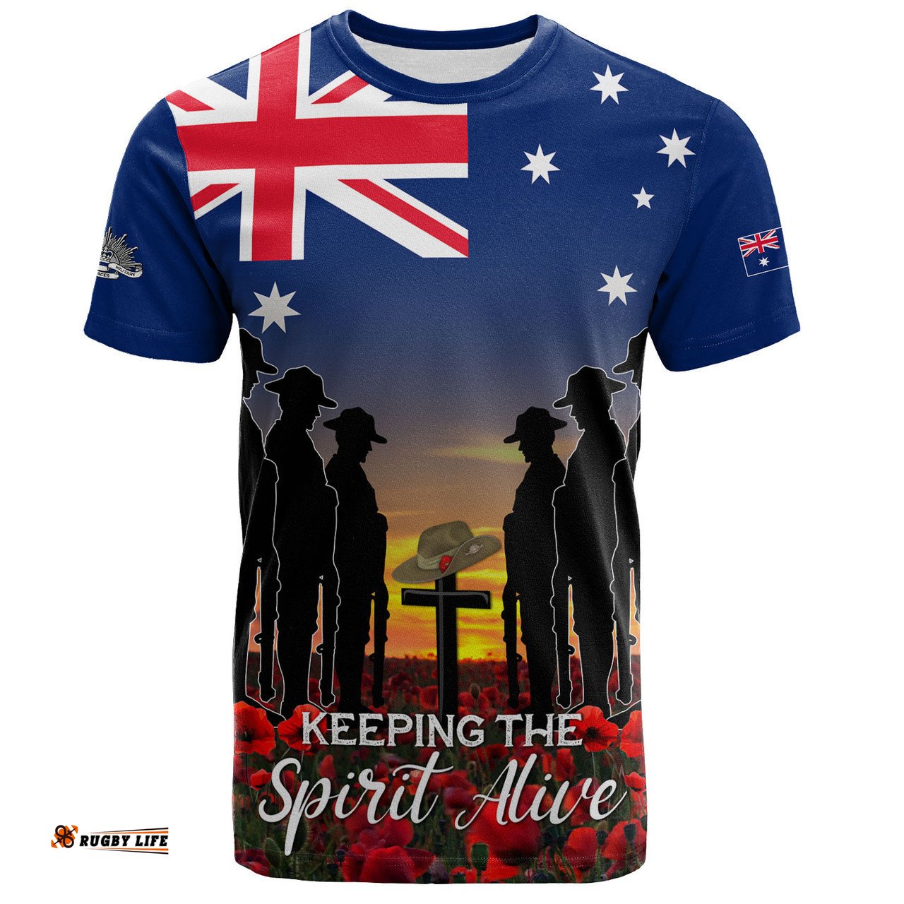 Amazing Aussie Australia T-Shirt - Anzac Day Keeping The Spirit Alive With Australia Flag