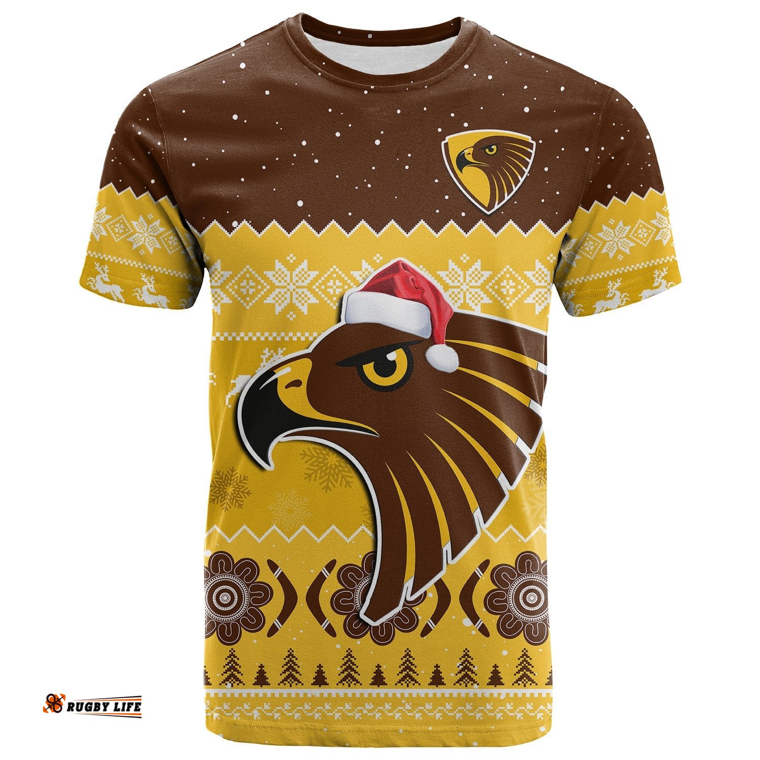 hawthorn football t shirt hawks indigenous merry christmas