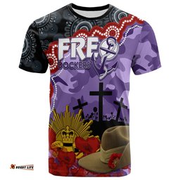 freo dockers football anzac 2023 t shirt aboriginal mix slouch hat