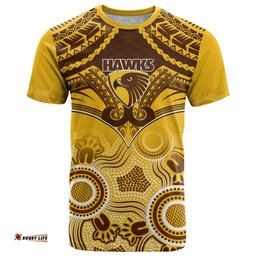 hawthorn football t shirt hawks aboriginal mix polynesian pattern