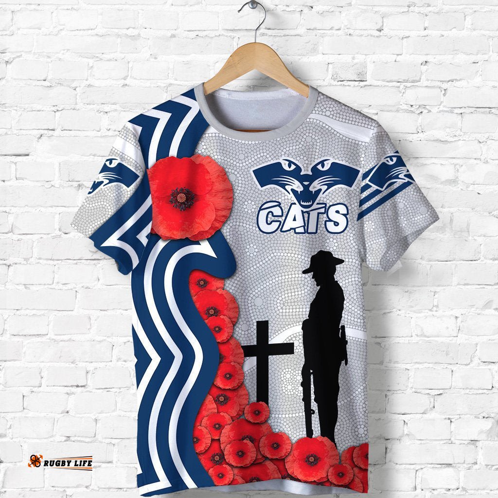 geelong t shirt cats anzac day indigenousAmazing Aussie