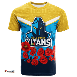 gold coast titans anzac day indigenous art t shirt