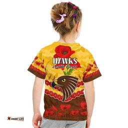 hawks football anzac t shirt lest we forget