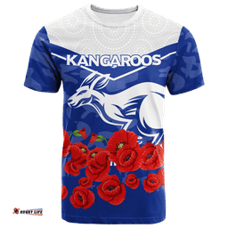 kangaroos anzac day indigenous art t shirt