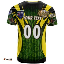 kangaroos rugby t shirt custom kangaroo rugby league coat of arms aboriginal culture personalised player and number t shirtAmazing Aussie
