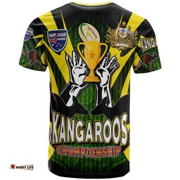 kangaroos rugby t shirt custom kangaroo rugby league coat of arms aboriginal culture personalised player and number t shirtAmazing Aussie