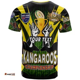 kangaroos rugby t shirt custom kangaroo rugby league coat of arms aboriginal culture personalised player and number t shirtAmazing Aussie
