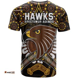 hawks football t shirt boomerang indigenous dots
