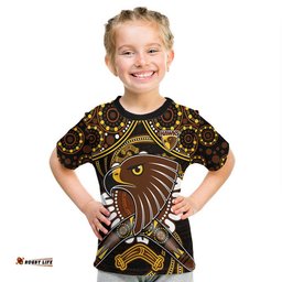 hawks football t shirt boomerang indigenous dots