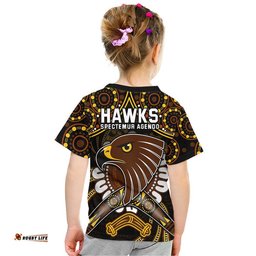hawks football t shirt boomerang indigenous dots