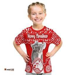 custom personalised australian koala christmas vibe with aboriginal dot painting style no1 t shirt