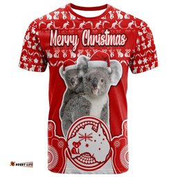 custom personalised australian koala christmas vibe with aboriginal dot painting style no1 t shirt