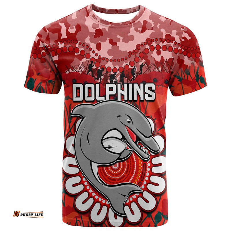 dolphins rugby anzac t shirt camouflage poppy