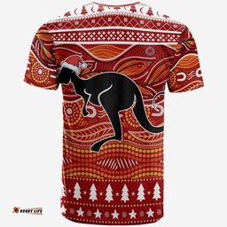 kangaroo aboriginal art indigenous christmas t shirt