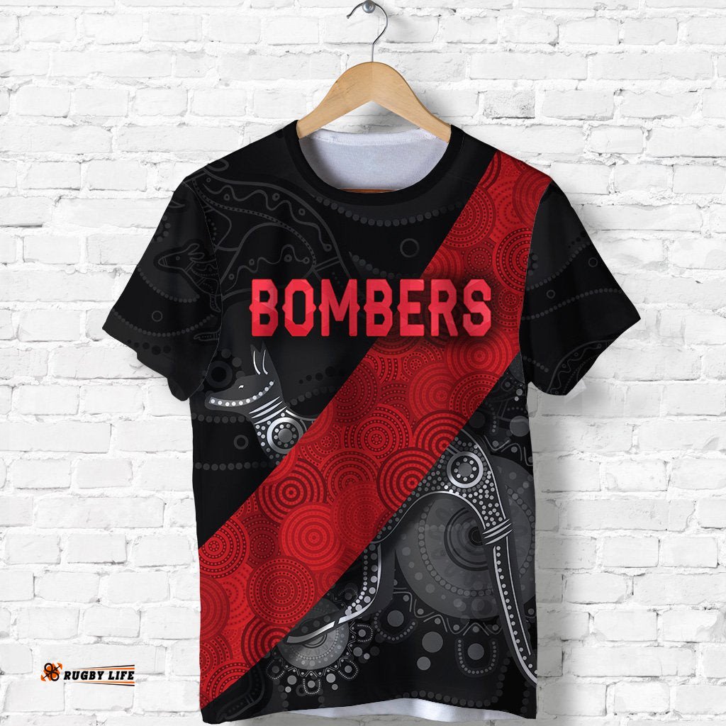 essendon t shirt indigenous bombers black