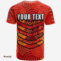 custom personalised boomerang aboriginal dot patterns t shirt red style