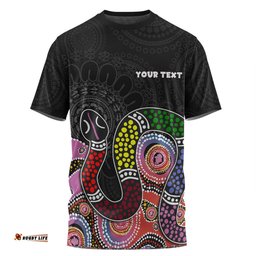 Amazing Aussie Australia Rainbow Serpent Aboriginal Custom T-shirt - Dreamtime Rainbow Serpent Featuring Dot Style T-shirt