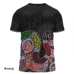 Amazing Aussie Australia Rainbow Serpent Aboriginal Custom T-shirt - Dreamtime Rainbow Serpent Featuring Dot Style T-shirt