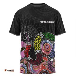 Amazing Aussie Australia Rainbow Serpent Aboriginal Custom T-shirt - Dreamtime Rainbow Serpent Featuring Dot Style T-shirt