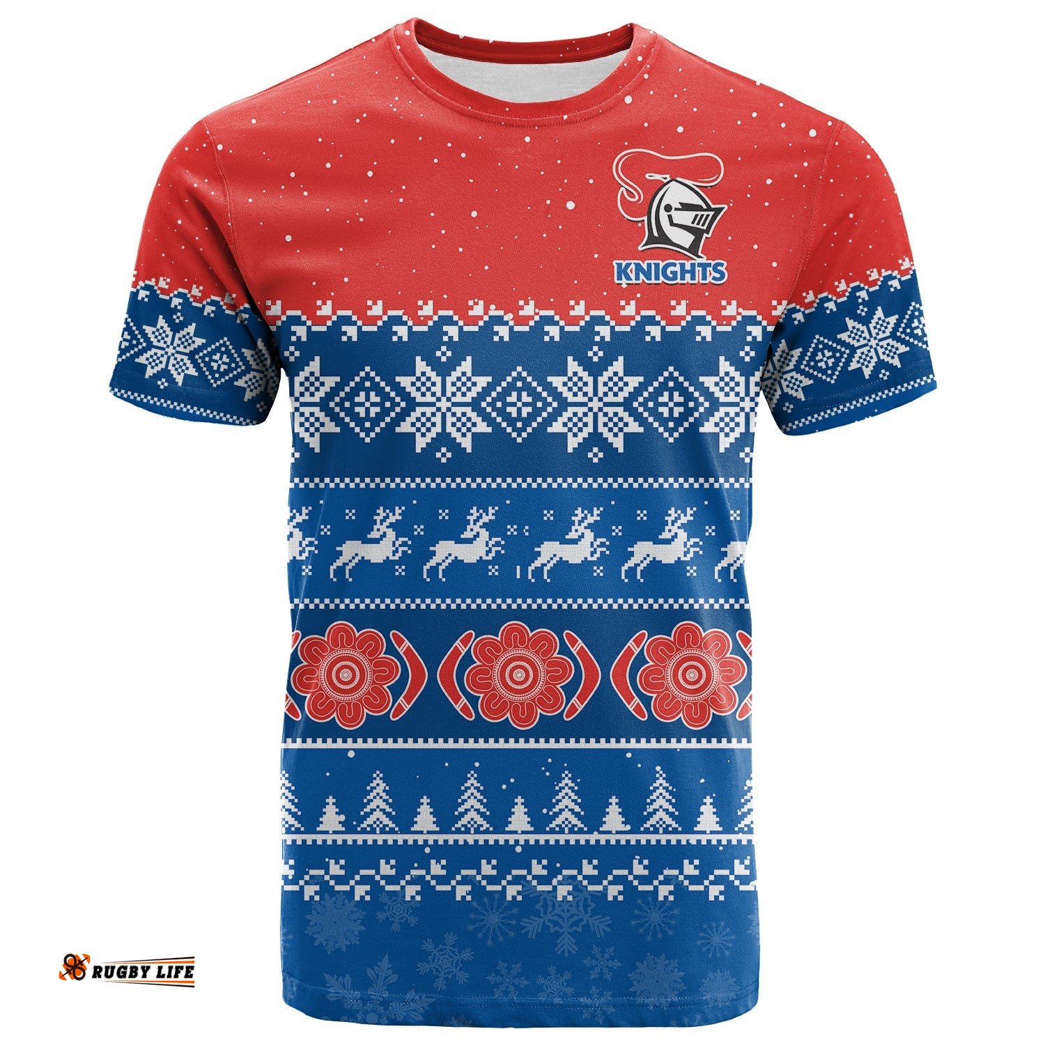 knights rugby t shirt indigenous newcastle merry christmas