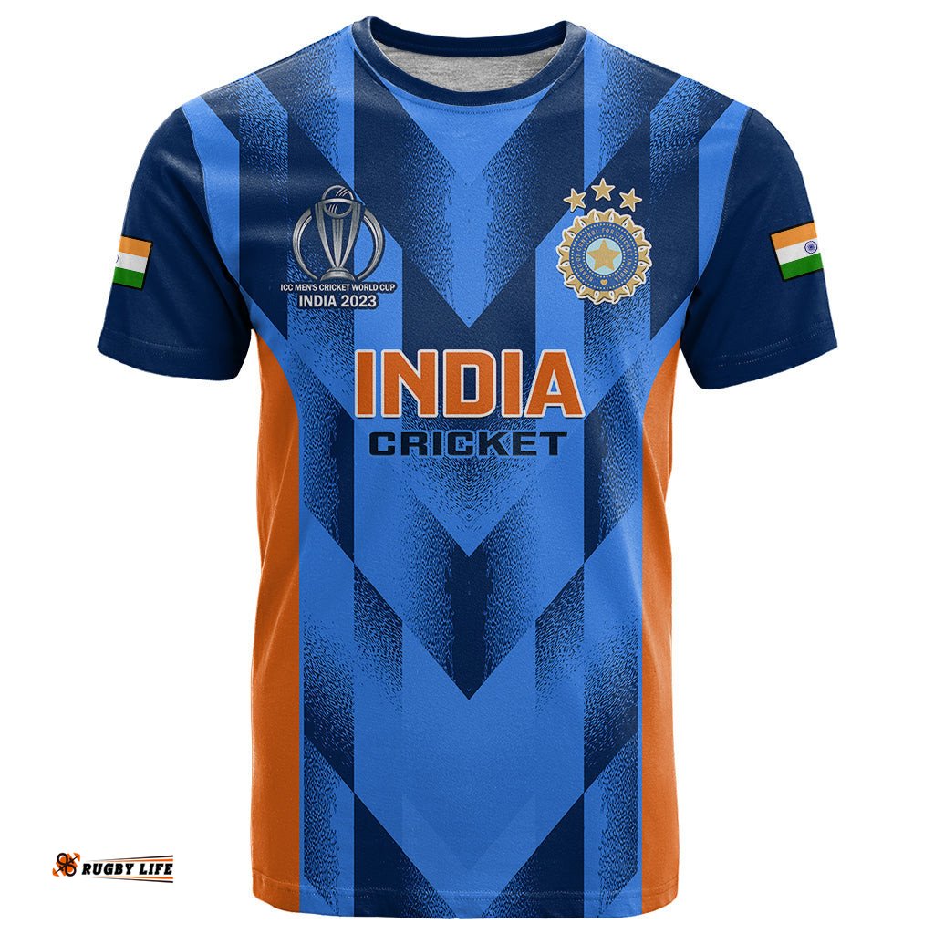 india cricket t shirt men in blue 2023 go champions world cup