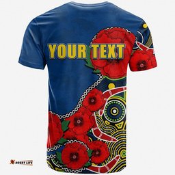 custom personalised anzac day nrl eels army mix aboriginal t shirt