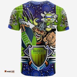 Amazing Aussie Canberra Raiders Custom T-shirt - Indigenous Vikings Power Scratch Style T-shirt