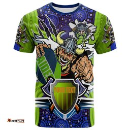 Amazing Aussie Canberra Raiders Custom T-shirt - Indigenous Vikings Power Scratch Style T-shirt