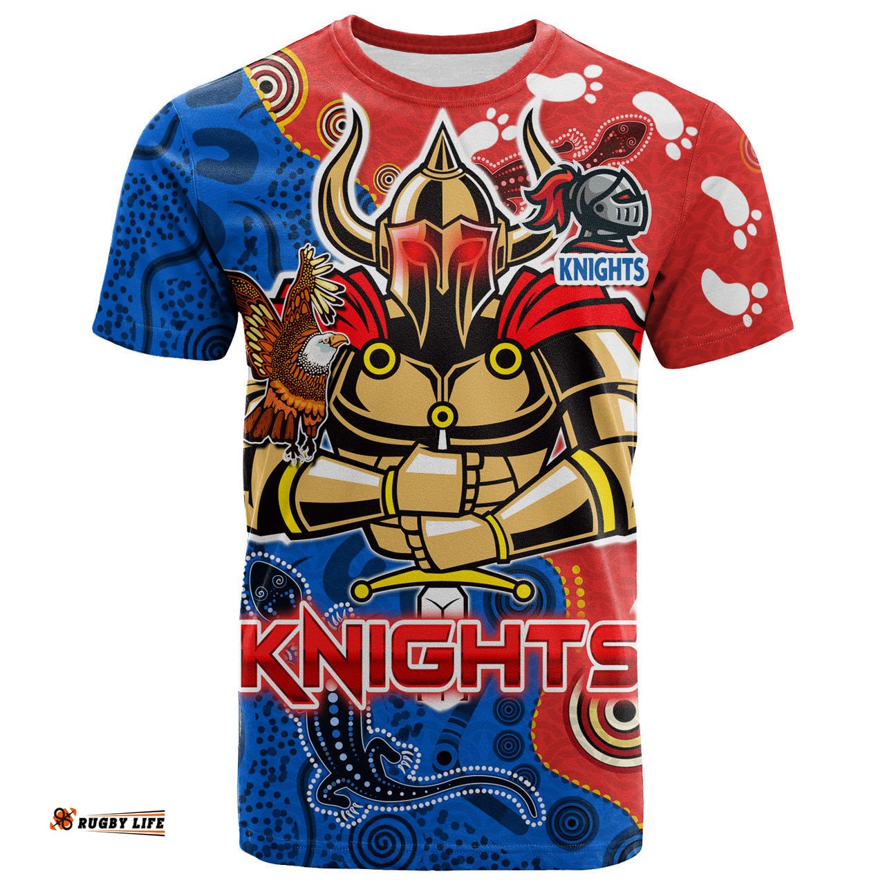 knights aboriginal rugby t shirt custom indigenous knights with aussie lizard and eagle rlt13Amazing Aussie